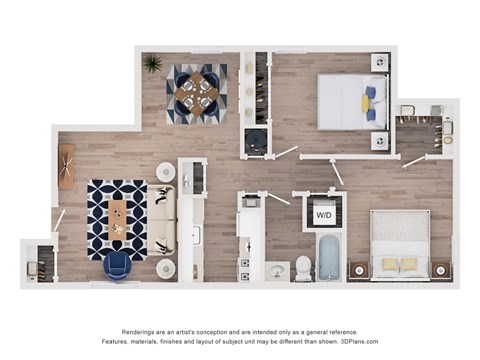 A floor plan of a house with a kitchen, living room, and bathroom.